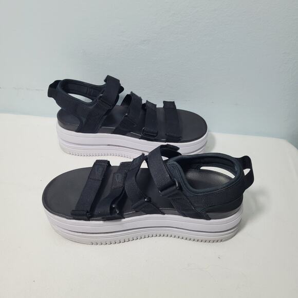 Nike Icon Classic Black& White Platform Sandals Size 9 72425-2780 - Picture 6 of 7